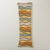 Hippie Trippy Groovy Verticale Streep 70s Patroon Lichaamskussen (Voorkant Verticaal)