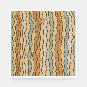 Hippie Trippy Groovy Verticale Streep 70s Patroon Servet
