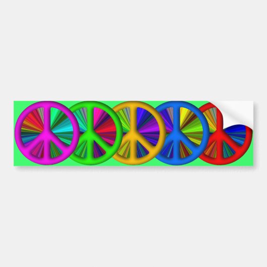 Hippie Trippy Peace Sign Bumpersticker (Voorkant)