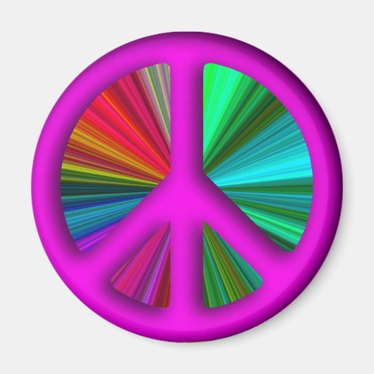 Hippie Trippy Peace Sign Magneet (Voorkant)