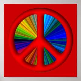 Hippie Trippy Peace Sign Poster