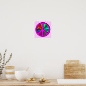Hippie Trippy Peace Sign Poster (Keuken)