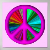 Hippie Trippy Peace Sign Poster (Voorkant)