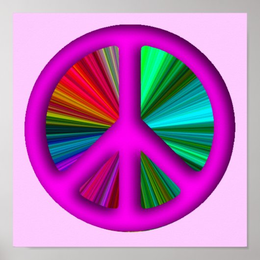 Hippie Trippy Peace Sign Poster (Voorkant)