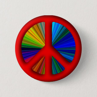 Hippie Trippy Peace Sign Ronde Button 5,7 Cm