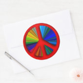 Hippie Trippy Peace Sign Ronde Sticker (Envelop)