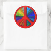 Hippie Trippy Peace Sign Ronde Sticker (Tas)