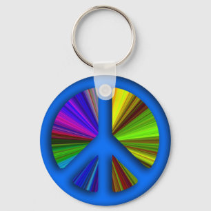 Hippie Trippy Peace Sign Sleutelhanger