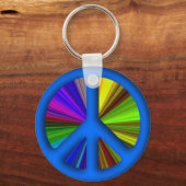 Hippie Trippy Peace Sign Sleutelhanger (Voorkant)