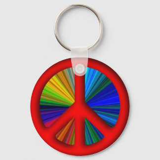 Hippie Trippy Peace Sign Sleutelhanger