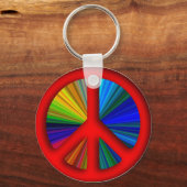 Hippie Trippy Peace Sign Sleutelhanger (Voorkant)