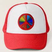 Hippie Trippy Peace Sign Trucker Pet (Voorkant)