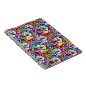 Hippie Trippy Psychedelische Kleurrijke Uil Notitieboek (Rechterzijde)