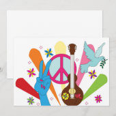 hippie-uitnodiging kaart (Voorkant / Achterkant)