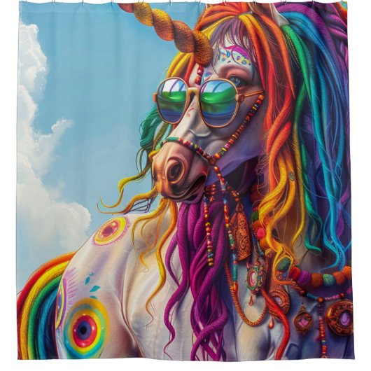 Hippie Unicorn Douchegordijn (Voorkant)