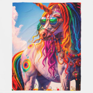 Hippie Unicorn Fleece Deken