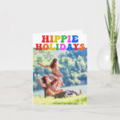 Hippie Vakantie Foto Cute Kleurrijke Retro 70s Feestdagen Kaart (Voorkant)