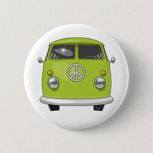 Hippie Van 1960 Ronde Button 5,7 Cm (Voorkant)