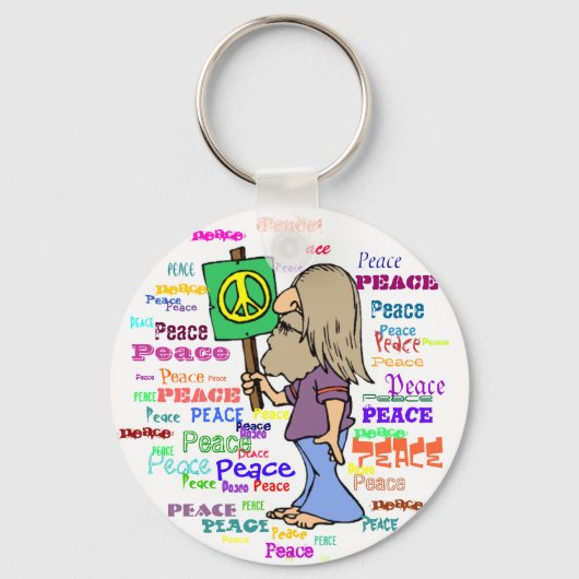 Hippie van 60 sleutelhanger (Voorkant)