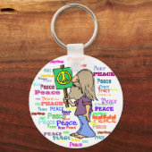 Hippie van 60 sleutelhanger (Voorkant)