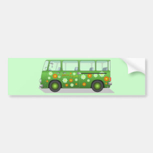 Hippie van afbeelding bumpersticker