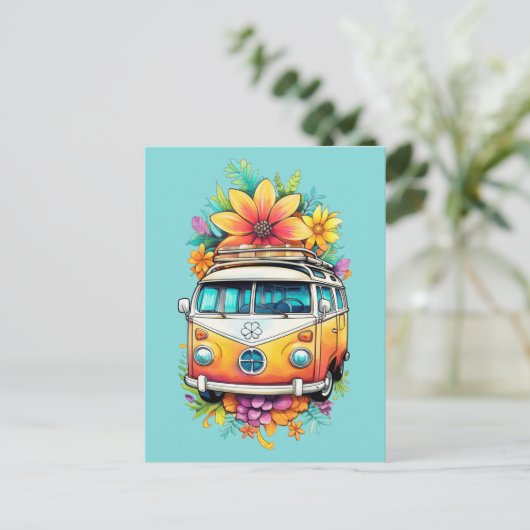 Hippie Van Briefkaart (Staand voorkant)