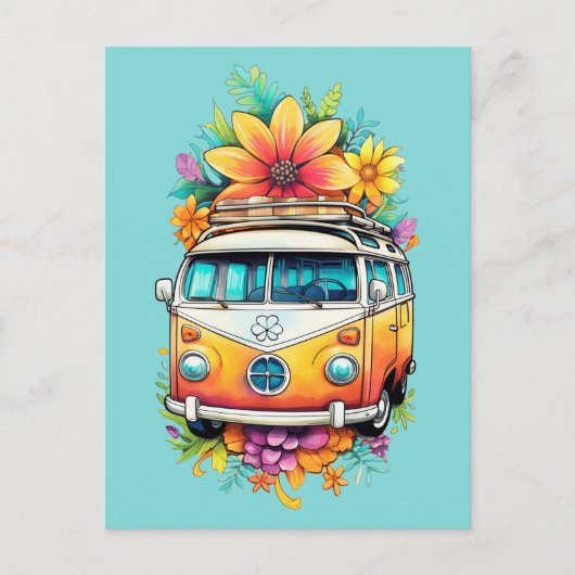 Hippie Van Briefkaart (Voorkant)