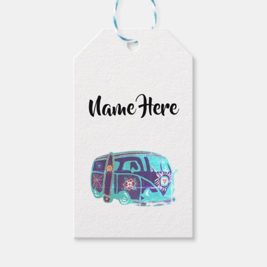 Hippie Van Custom Gift Labels Cadeaulabel (Voorkant)