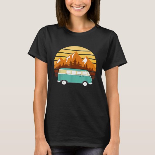 Hippie van Eighties Retro Vandweller Road Trip T-shirt (Voorkant)