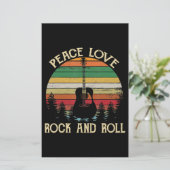  Hippie Van Flower Bus Peace Love Briefpapier (Staand voorkant)