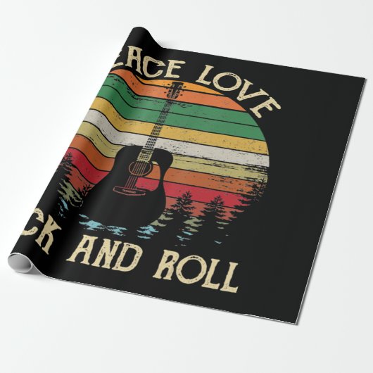  Hippie Van Flower Bus Peace Love Cadeaupapier (Uitgerold)