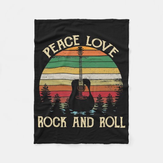  Hippie Van Flower Bus Peace Love Fleece Deken (Voorkant)