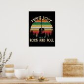 Hippie Van Flower Bus Peace Love Poster (Keuken)