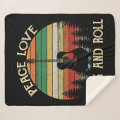  Hippie Van Flower Bus Peace Love Sherpa Deken (Voorkant (horizontaal))