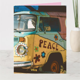  HIPPIE VAN GRAPPIGE GROET VERJAARDAG KAART