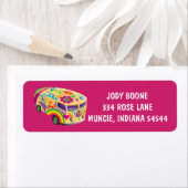 HIPPIE VAN GROOVY ROZE Retouradreslabel Etiket (Insitu)