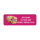 HIPPIE VAN GROOVY ROZE Retouradreslabel Etiket (Voorkant)