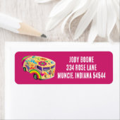 HIPPIE VAN GROOVY ROZE Retouradreslabel Etiket (Insitu)