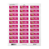 HIPPIE VAN GROOVY ROZE Retouradreslabel Etiket (Full Sheet)