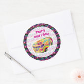 hippie van hoe ik rol met groovy harten ronde sticker (Envelop)
