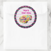 hippie van hoe ik rol met groovy harten ronde sticker (Tas)