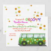 Hippie Van Invitation Kaart (Voorkant / Achterkant)