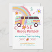 Hippie Van One Happy Camper First Dag Kaart (Voorkant)