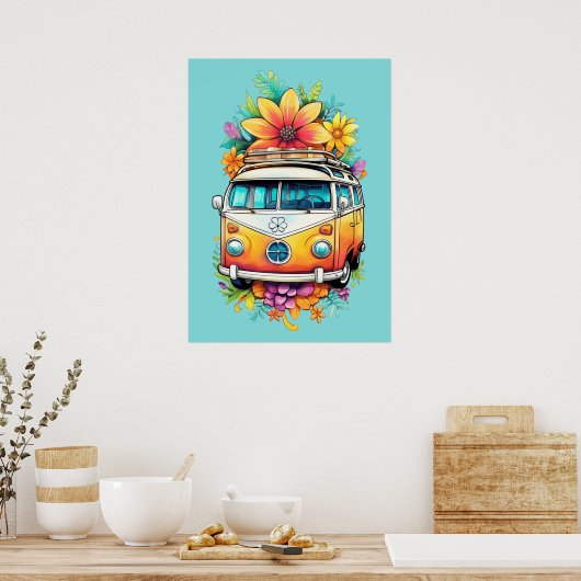 Hippie Van Poster (Keuken)