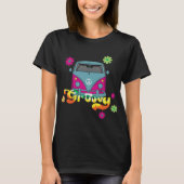 Hippie-Van-Retro-Floral-Bus T-shirt (Voorkant)