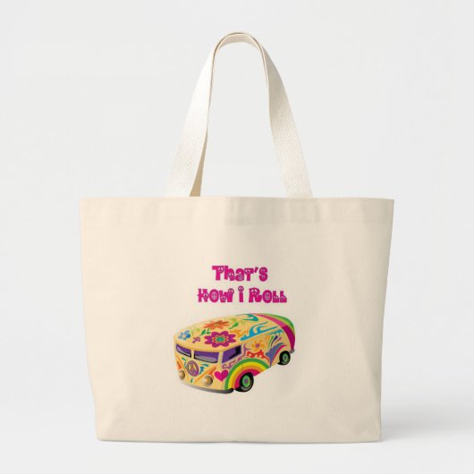 hippie van retro hoe ik rol grote tote bag (Voorkant)