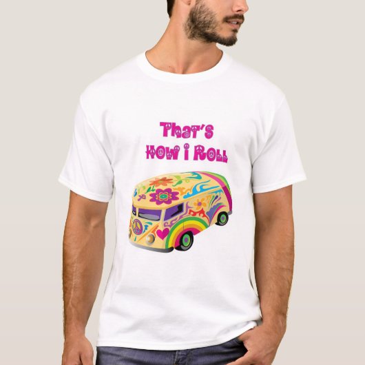 hippie van retro hoe ik rol t-shirt (Voorkant)