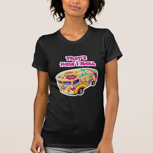 hippie van retro hoe ik rol t-shirt (Voorkant)