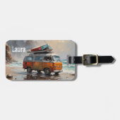 Hippie Van Seascape Traveler Mood Art Bagagelabel (Voorkant horizontaal)