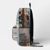 Hippie Van Seascape Traveler Mood Art Bedrukte Rugzak (Rechts)